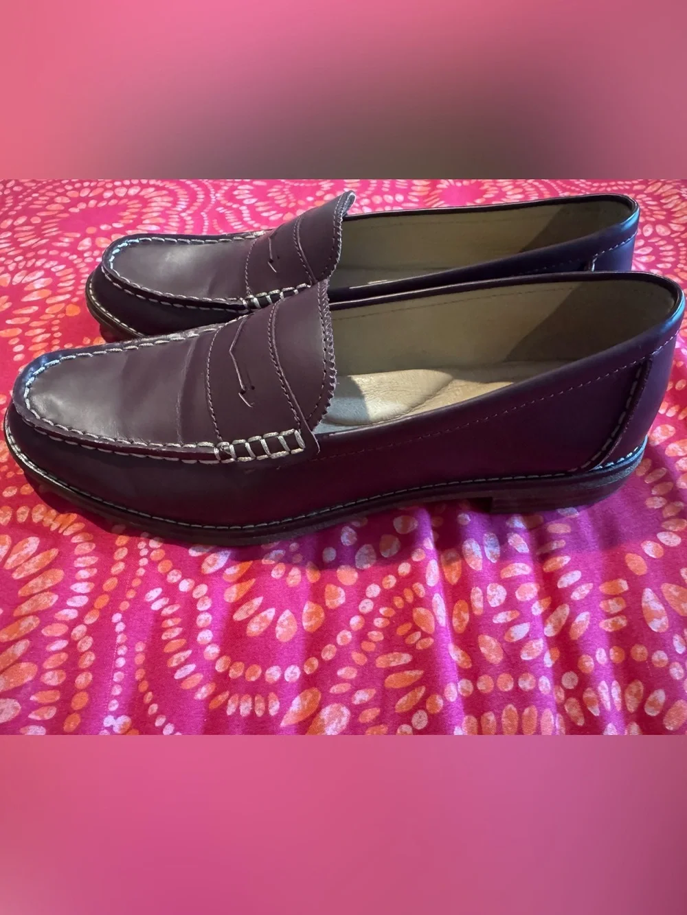 Sperry Men's Wine Leather Penny Loafers